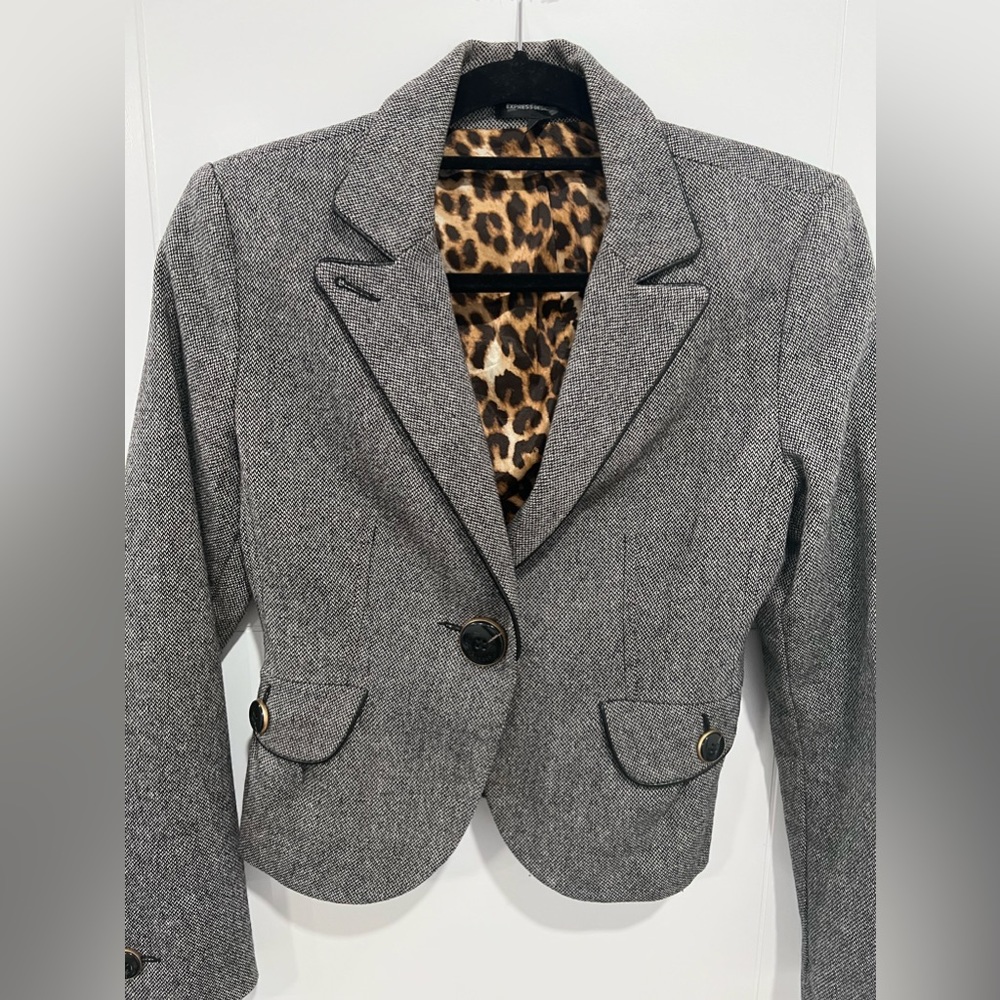 EXPRESS Black & White Tweed Blazer